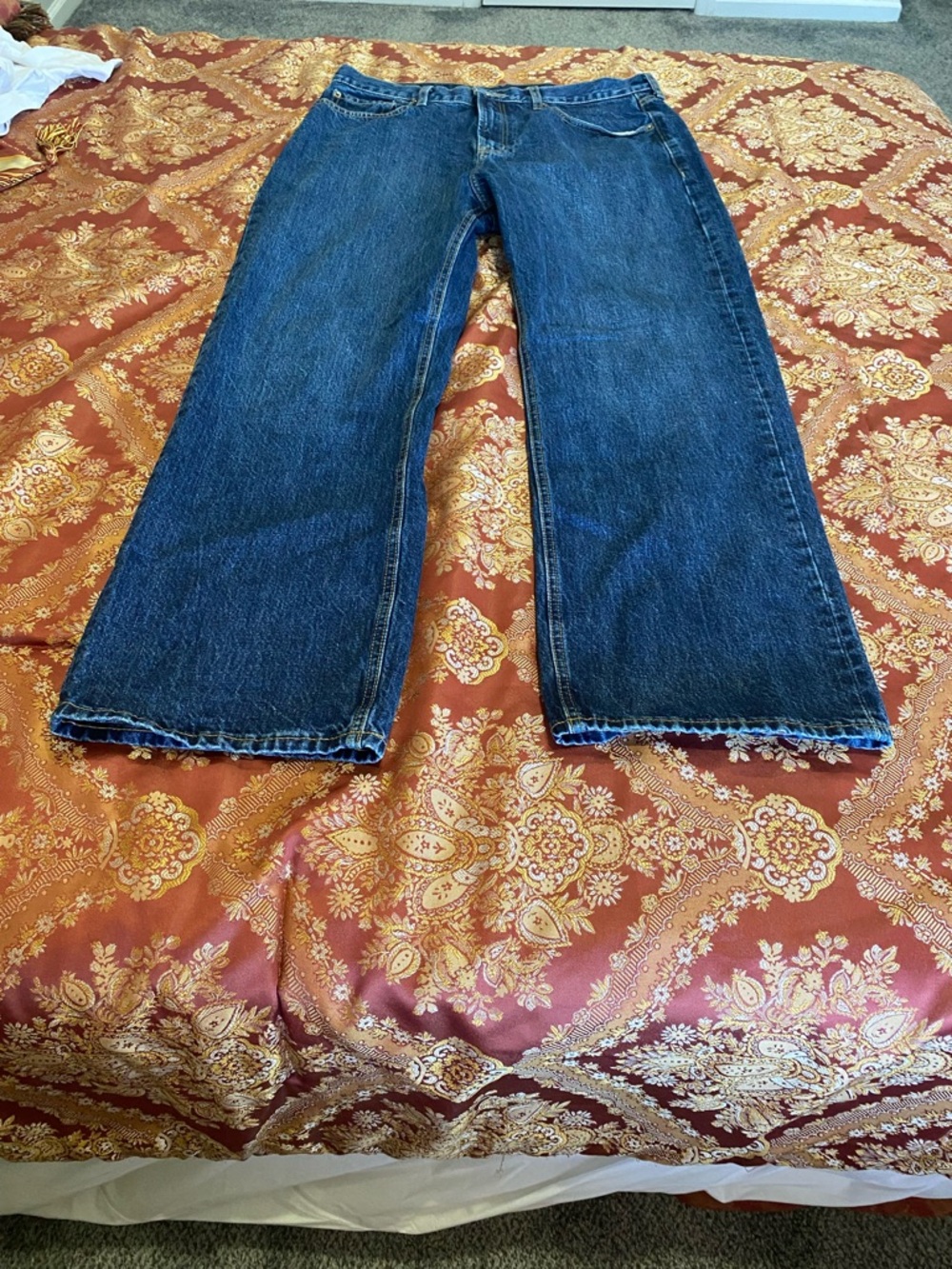 Old Navy Blue Wide-Leg Jeans with Frayed Hem
